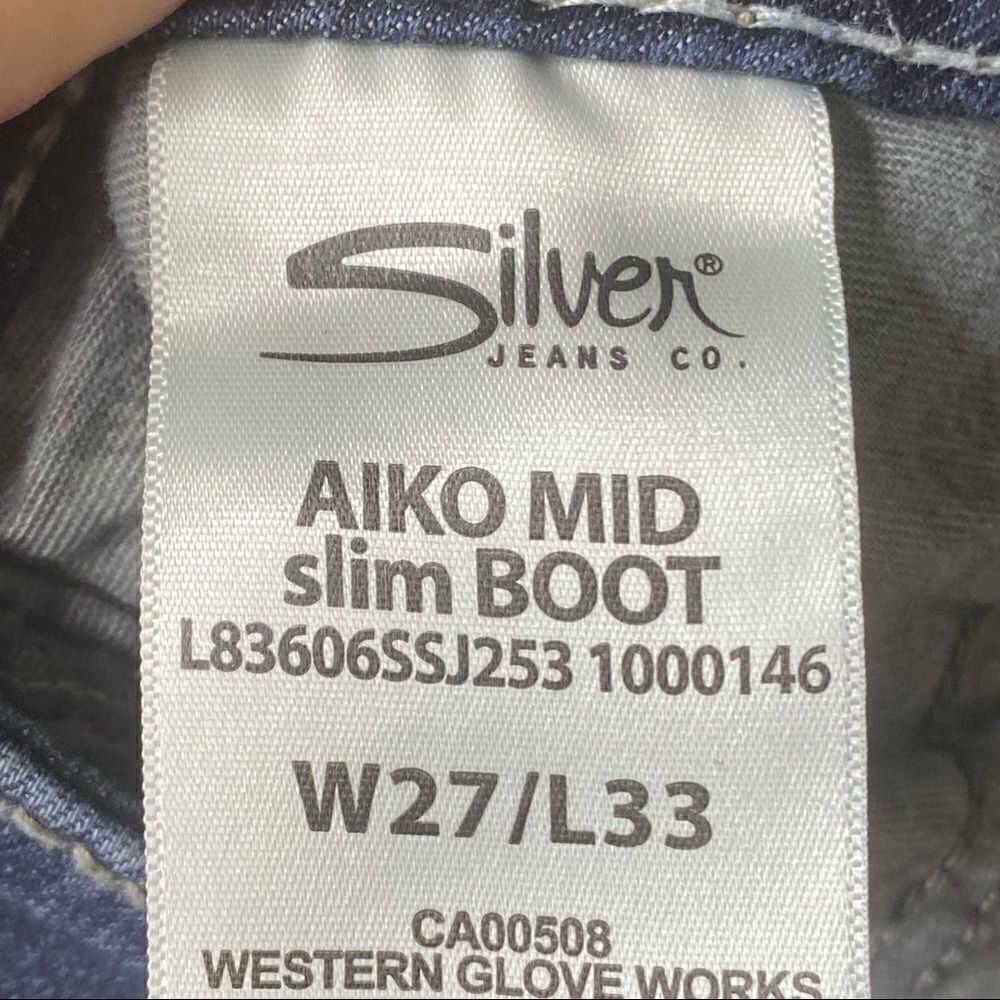 Silver | Aiko Mid-Rise Slim Boot Cut Jeans - Picture 5 of 9